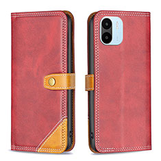 Custodia Portafoglio In Pelle Cover con Supporto B14F per Xiaomi Redmi A2 Rosso