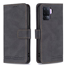 Custodia Portafoglio In Pelle Cover con Supporto B15F per Oppo F19 Pro Nero