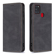 Custodia Portafoglio In Pelle Cover con Supporto B15F per Samsung Galaxy A21s Nero