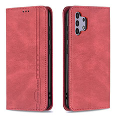 Custodia Portafoglio In Pelle Cover con Supporto B15F per Samsung Galaxy M32 5G Rosso