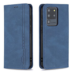Custodia Portafoglio In Pelle Cover con Supporto B15F per Samsung Galaxy S20 Ultra 5G Blu