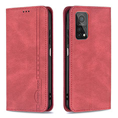 Custodia Portafoglio In Pelle Cover con Supporto B15F per Xiaomi Mi 10T 5G Rosso