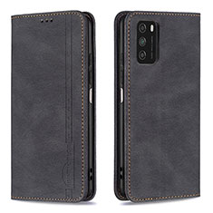 Custodia Portafoglio In Pelle Cover con Supporto B15F per Xiaomi Poco M3 Nero