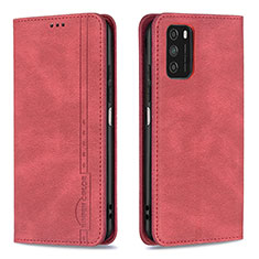 Custodia Portafoglio In Pelle Cover con Supporto B15F per Xiaomi Poco M3 Rosso