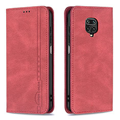 Custodia Portafoglio In Pelle Cover con Supporto B15F per Xiaomi Redmi Note 9 Pro Rosso
