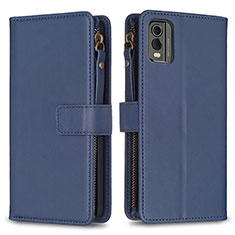 Custodia Portafoglio In Pelle Cover con Supporto B16F per Nokia C32 Blu