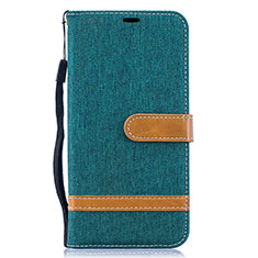 Custodia Portafoglio In Pelle Cover con Supporto B16F per Samsung Galaxy A10 Verde