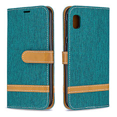 Custodia Portafoglio In Pelle Cover con Supporto B16F per Samsung Galaxy A10e Verde