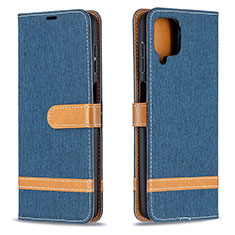 Custodia Portafoglio In Pelle Cover con Supporto B16F per Samsung Galaxy A12 Blu Notte