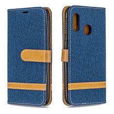 Custodia Portafoglio In Pelle Cover con Supporto B16F per Samsung Galaxy A20e Blu Notte