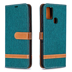 Custodia Portafoglio In Pelle Cover con Supporto B16F per Samsung Galaxy A21s Verde