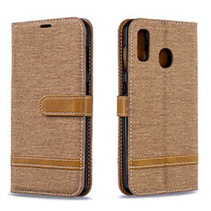 Custodia Portafoglio In Pelle Cover con Supporto B16F per Samsung Galaxy A30 Oro