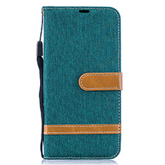 Custodia Portafoglio In Pelle Cover con Supporto B16F per Samsung Galaxy A30S Verde