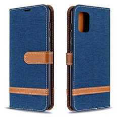 Custodia Portafoglio In Pelle Cover con Supporto B16F per Samsung Galaxy A31 Blu Notte