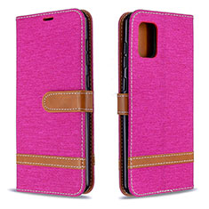 Custodia Portafoglio In Pelle Cover con Supporto B16F per Samsung Galaxy A31 Rosa Caldo