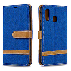 Custodia Portafoglio In Pelle Cover con Supporto B16F per Samsung Galaxy A40 Blu