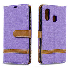Custodia Portafoglio In Pelle Cover con Supporto B16F per Samsung Galaxy A40 Lavanda