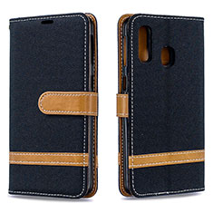 Custodia Portafoglio In Pelle Cover con Supporto B16F per Samsung Galaxy A40 Nero