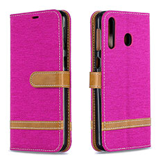 Custodia Portafoglio In Pelle Cover con Supporto B16F per Samsung Galaxy A40s Rosa Caldo