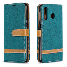 Custodia Portafoglio In Pelle Cover con Supporto B16F per Samsung Galaxy A40s Verde
