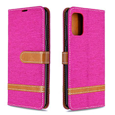 Custodia Portafoglio In Pelle Cover con Supporto B16F per Samsung Galaxy A41 Rosa Caldo