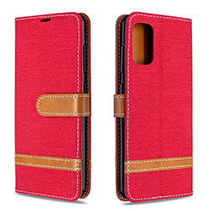 Custodia Portafoglio In Pelle Cover con Supporto B16F per Samsung Galaxy A41 Rosso