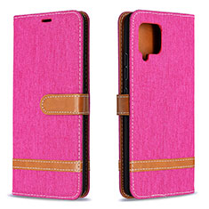 Custodia Portafoglio In Pelle Cover con Supporto B16F per Samsung Galaxy A42 5G Rosa Caldo