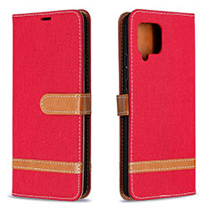 Custodia Portafoglio In Pelle Cover con Supporto B16F per Samsung Galaxy A42 5G Rosso