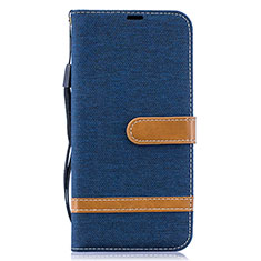 Custodia Portafoglio In Pelle Cover con Supporto B16F per Samsung Galaxy A50 Blu Notte