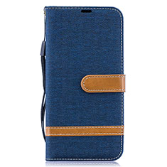 Custodia Portafoglio In Pelle Cover con Supporto B16F per Samsung Galaxy A50S Blu Notte