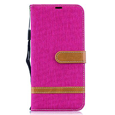 Custodia Portafoglio In Pelle Cover con Supporto B16F per Samsung Galaxy A50S Rosa Caldo