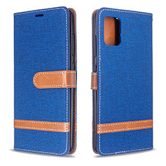 Custodia Portafoglio In Pelle Cover con Supporto B16F per Samsung Galaxy A51 5G Blu