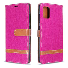 Custodia Portafoglio In Pelle Cover con Supporto B16F per Samsung Galaxy A51 5G Rosa Caldo