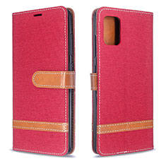 Custodia Portafoglio In Pelle Cover con Supporto B16F per Samsung Galaxy A51 5G Rosso