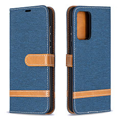 Custodia Portafoglio In Pelle Cover con Supporto B16F per Samsung Galaxy A52 5G Blu Notte