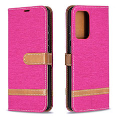 Custodia Portafoglio In Pelle Cover con Supporto B16F per Samsung Galaxy A52 5G Rosa Caldo