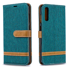 Custodia Portafoglio In Pelle Cover con Supporto B16F per Samsung Galaxy A70 Verde