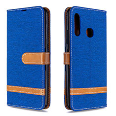 Custodia Portafoglio In Pelle Cover con Supporto B16F per Samsung Galaxy A70E Blu