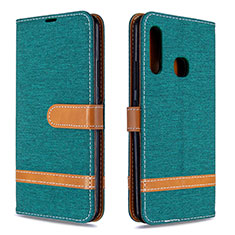 Custodia Portafoglio In Pelle Cover con Supporto B16F per Samsung Galaxy A70E Verde