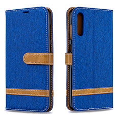 Custodia Portafoglio In Pelle Cover con Supporto B16F per Samsung Galaxy A70S Blu