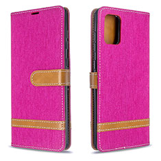 Custodia Portafoglio In Pelle Cover con Supporto B16F per Samsung Galaxy A71 4G A715 Rosa Caldo