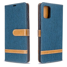 Custodia Portafoglio In Pelle Cover con Supporto B16F per Samsung Galaxy A71 5G Blu Notte