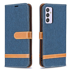 Custodia Portafoglio In Pelle Cover con Supporto B16F per Samsung Galaxy A82 5G Blu Notte