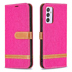 Custodia Portafoglio In Pelle Cover con Supporto B16F per Samsung Galaxy A82 5G Rosa Caldo