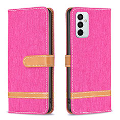 Custodia Portafoglio In Pelle Cover con Supporto B16F per Samsung Galaxy F23 5G Rosa Caldo