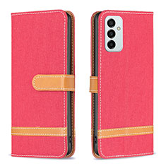 Custodia Portafoglio In Pelle Cover con Supporto B16F per Samsung Galaxy F23 5G Rosso