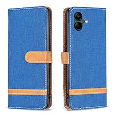 Custodia Portafoglio In Pelle Cover con Supporto B16F per Samsung Galaxy M04 Blu