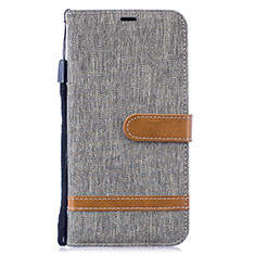 Custodia Portafoglio In Pelle Cover con Supporto B16F per Samsung Galaxy M10 Grigio