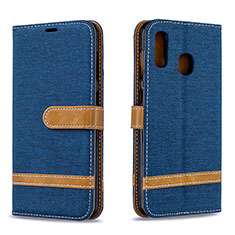 Custodia Portafoglio In Pelle Cover con Supporto B16F per Samsung Galaxy M10S Blu Notte