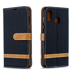 Custodia Portafoglio In Pelle Cover con Supporto B16F per Samsung Galaxy M10S Nero